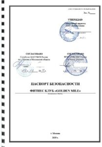 Паспорт безопасности объекта спорта образец